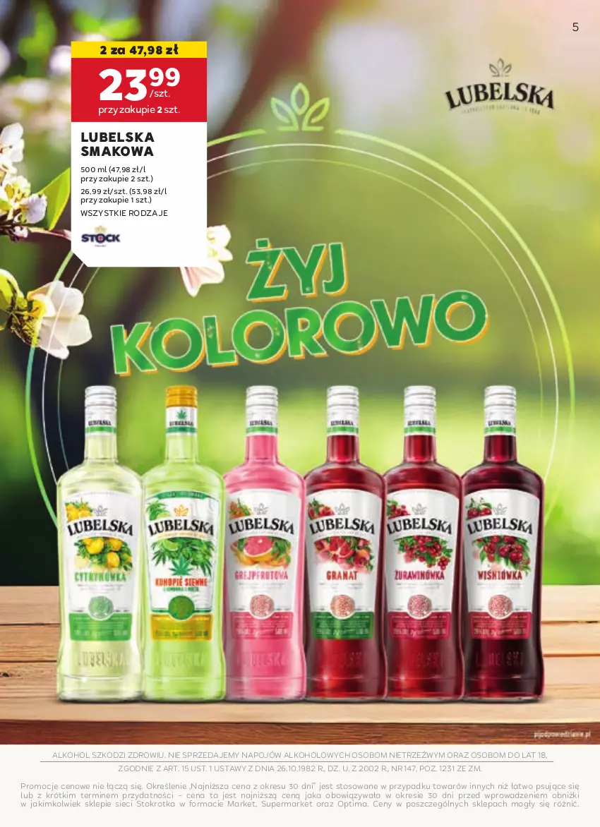 Gazetka promocyjna Stokrotka - Oferta alkoholowa - ważna 25.04 do 22.05.2024 - strona 5 - produkty: Optima