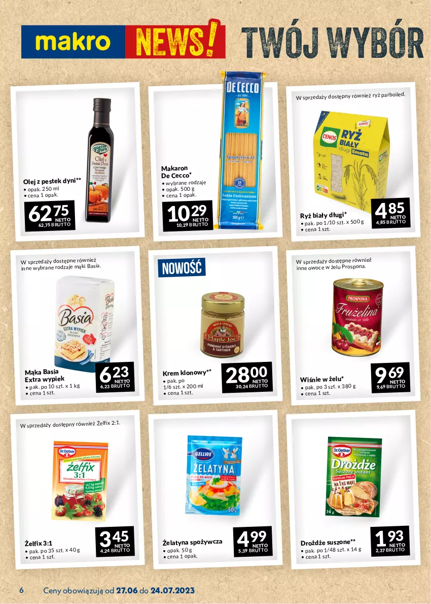 Gazetka promocyjna Makro - Najlepsze oferty - ważna 27.06 do 24.07.2023 - strona 6 - produkty: Basia, Drożdże, Mąka, Makaron, Olej, Owoce, Ryż, Ryż parboiled, Stek