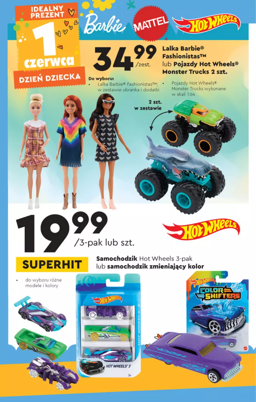 Gazetka promocyjna Biedronka - Okazje tygodnia - ważna 10.05 do 24.05.2021 - strona 4 - produkty: Barbie, Chodzik, Fa, Hot Wheels, Lalka, Monster truck, Pojazd