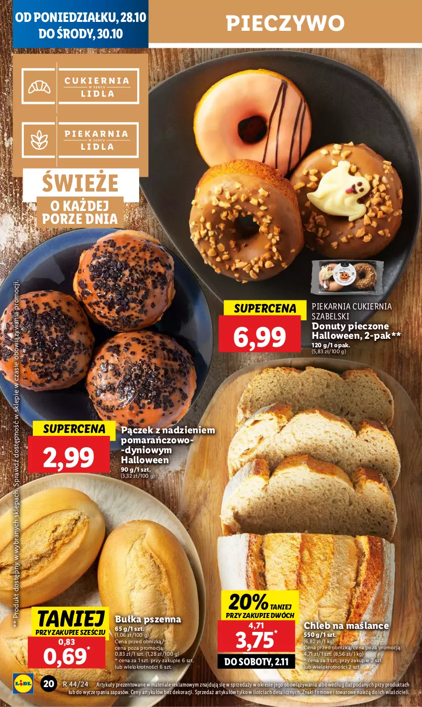 Gazetka promocyjna Lidl - GAZETKA - ważna 28.10 do 29.10.2024 - strona 24 - produkty: Bułka, Chleb, Cukier, Donut, Nuty, Pączek, Piec, Pieczywo, Por