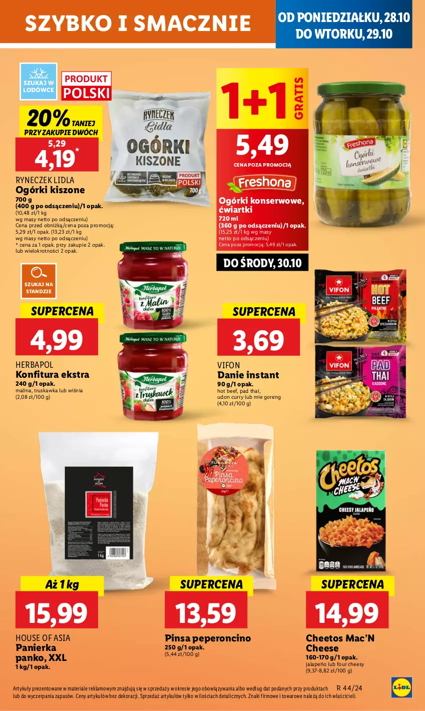 Gazetka promocyjna Lidl - GAZETKA - ważna 28.10 do 29.10.2024 - strona 33 - produkty: Cheetos, Gra, Herbapol, House of Asia, Konfitura, Ogórki konserwowe, Ser