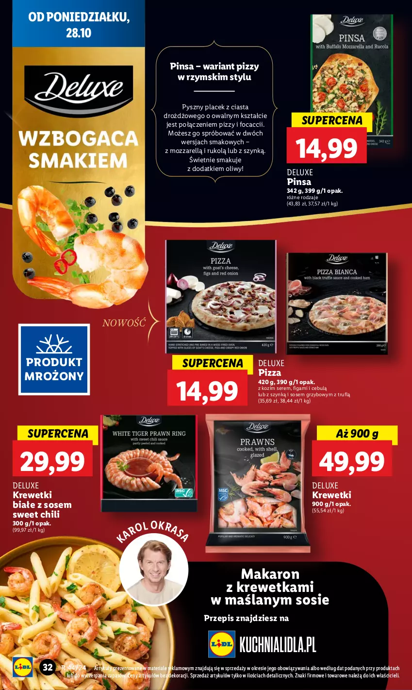 Gazetka promocyjna Lidl - GAZETKA - ważna 28.10 do 29.10.2024 - strona 38 - produkty: Krewetki, Makaron, Pizza, Ser, Sos