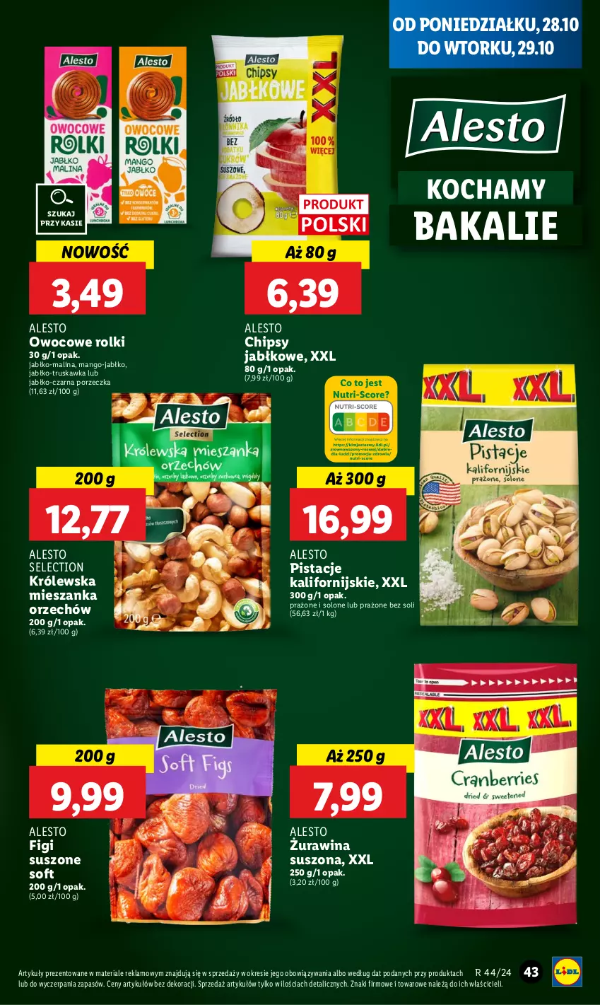 Gazetka promocyjna Lidl - GAZETKA - ważna 28.10 do 29.10.2024 - strona 49 - produkty: Chipsy, Figi, Koc, Mango, Pistacje, Por, Rolki