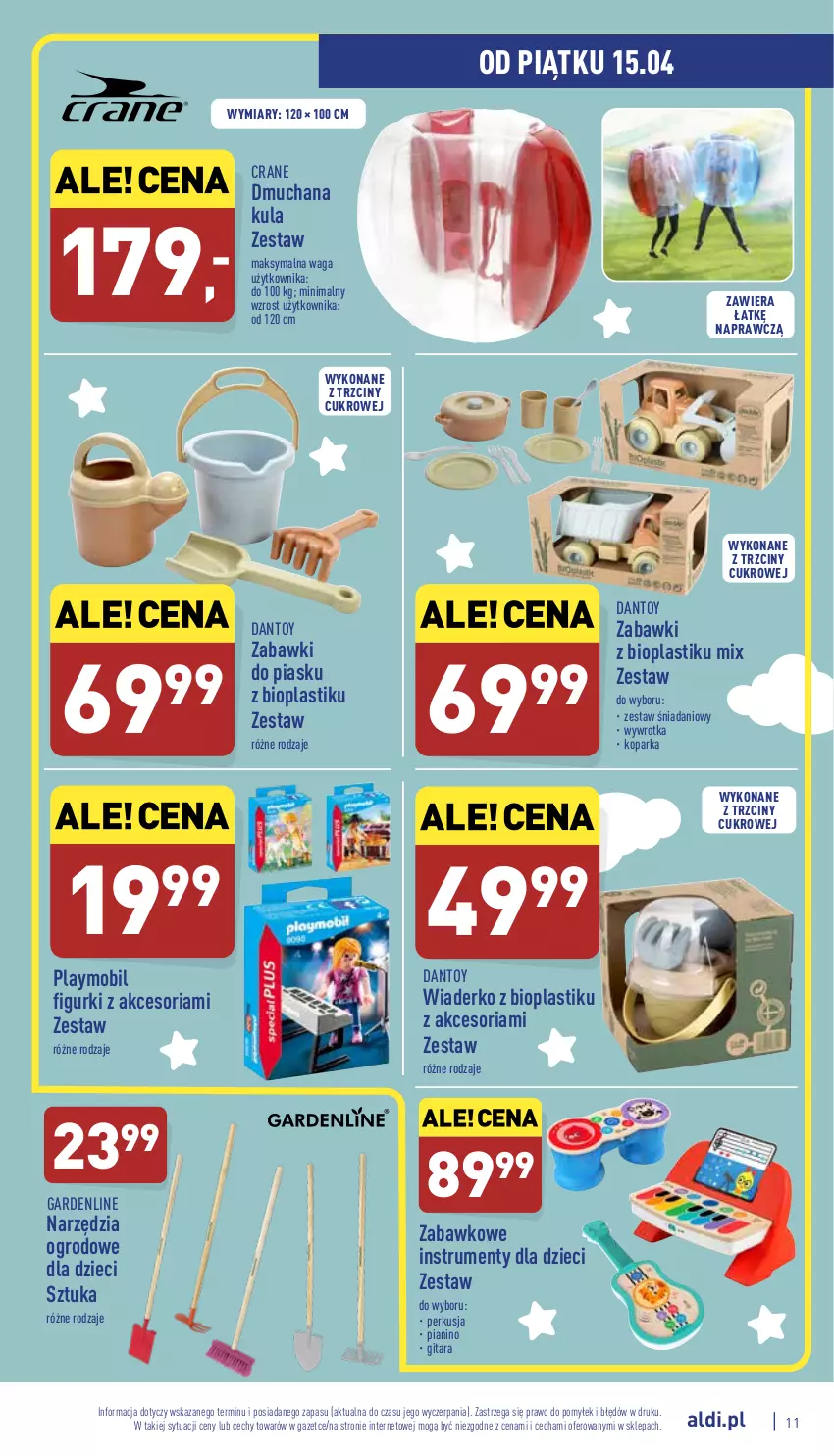 Gazetka promocyjna Aldi - Katalog Moda i Dom - ważna 13.04 do 16.04.2022 - strona 11 - produkty: Danio, Dzieci, Gitara, Mobil, Parka, Perkusja, Playmobil, Rum, Waga, Wywrotka
