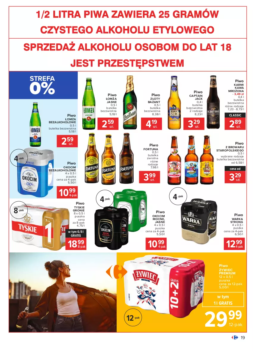 Gazetka promocyjna Carrefour - Gazetka Carrefour - ważna 18.01 do 31.01.2021 - strona 19 - produkty: Captain Jack, Fa, Fortuna, Gra, Karmi, Kawa, Koc, Okocim, Piwa, Piwo, Tyskie, Warka