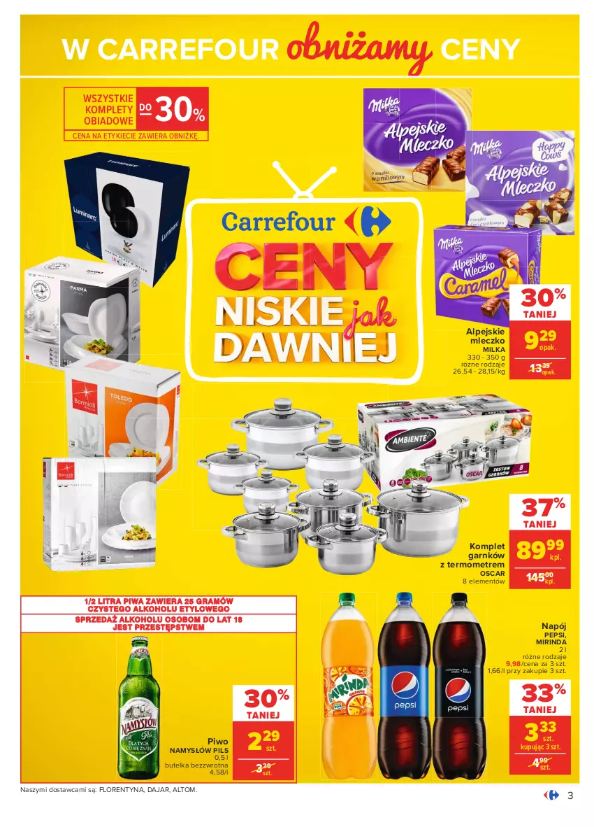 Gazetka promocyjna Carrefour - Gazetka Carrefour - ważna 18.01 do 31.01.2021 - strona 3 - produkty: Gra, Milka, Mirinda, Mleczko, Namysłów, Napój, Pepsi, Piwa, Piwo, Termometr