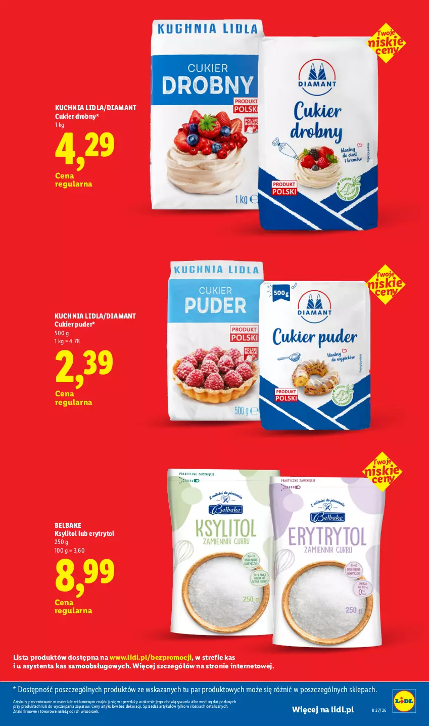 Gazetka promocyjna Lidl - Rewolucja cenowa! - ważna 16.09 do 30.09.2026 - strona 25 - produkty: Cukier, Cukier puder, Diamant, Ksylitol, Kuchnia, Puder