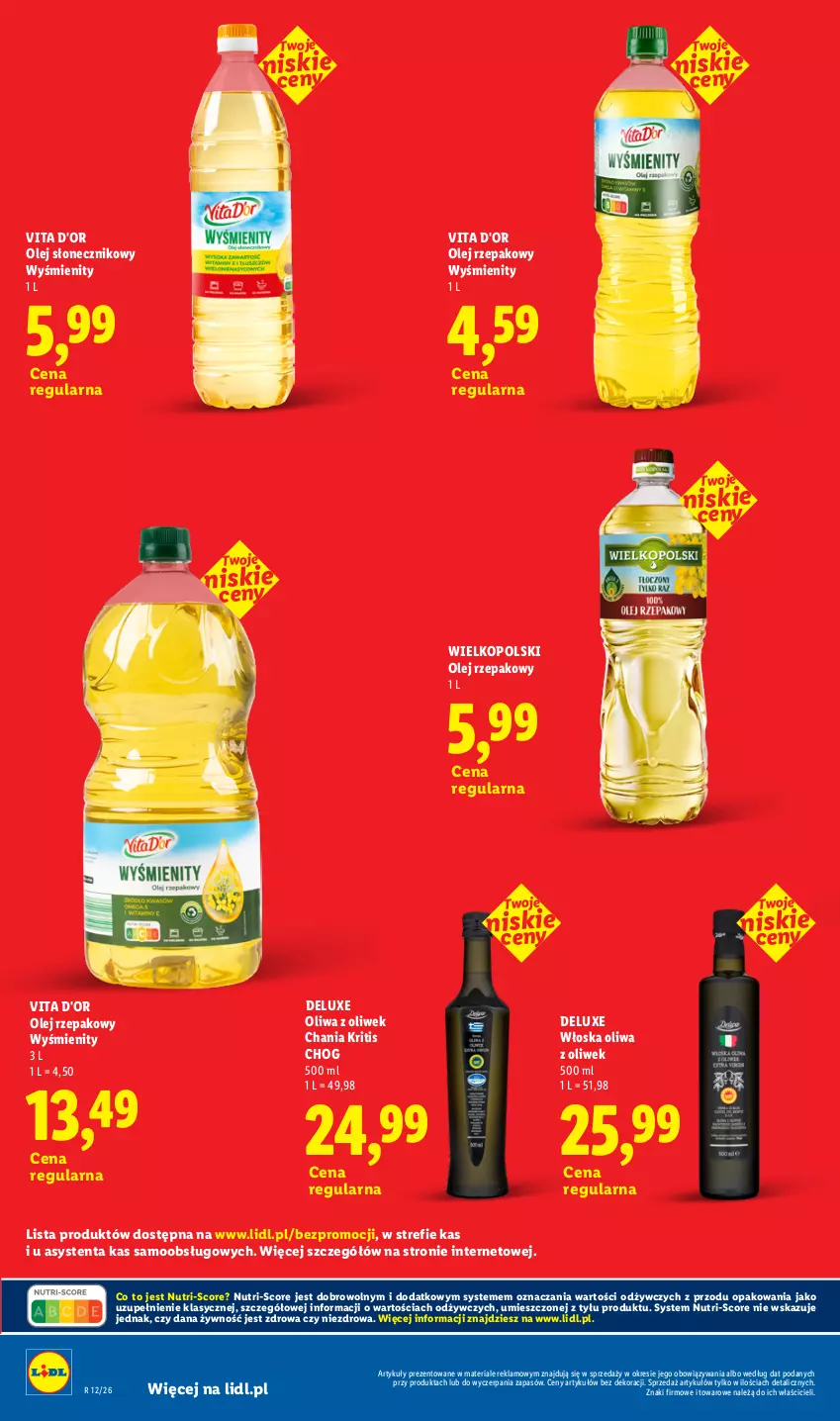 Gazetka promocyjna Lidl - Rewolucja cenowa! - ważna 16.09 do 30.09.2026 - strona 26 - produkty: Olej, Olej rzepakowy, Olej słonecznikowy, Oliwa z oliwek