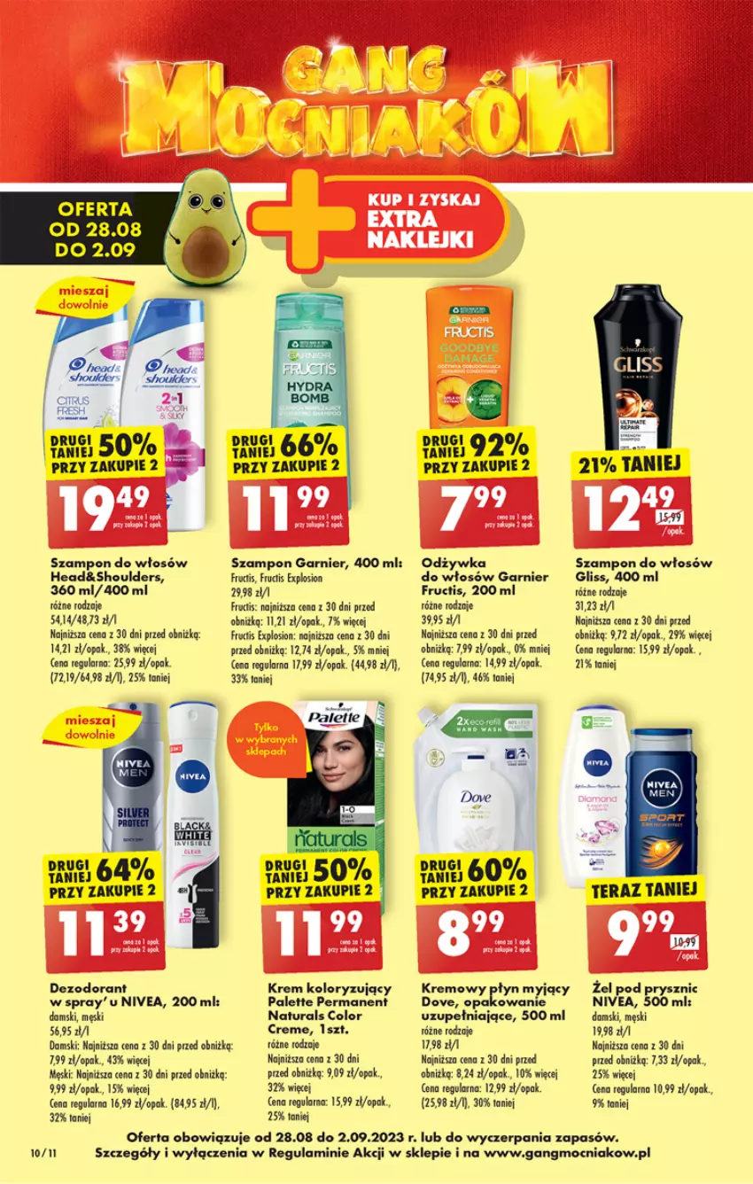 Gazetka promocyjna Biedronka - Od poniedzialku - ważna 28.08 do 02.09.2023 - strona 10 - produkty: Dove, Fructis, Garnier, Nivea, Palette, Ser, Szampon