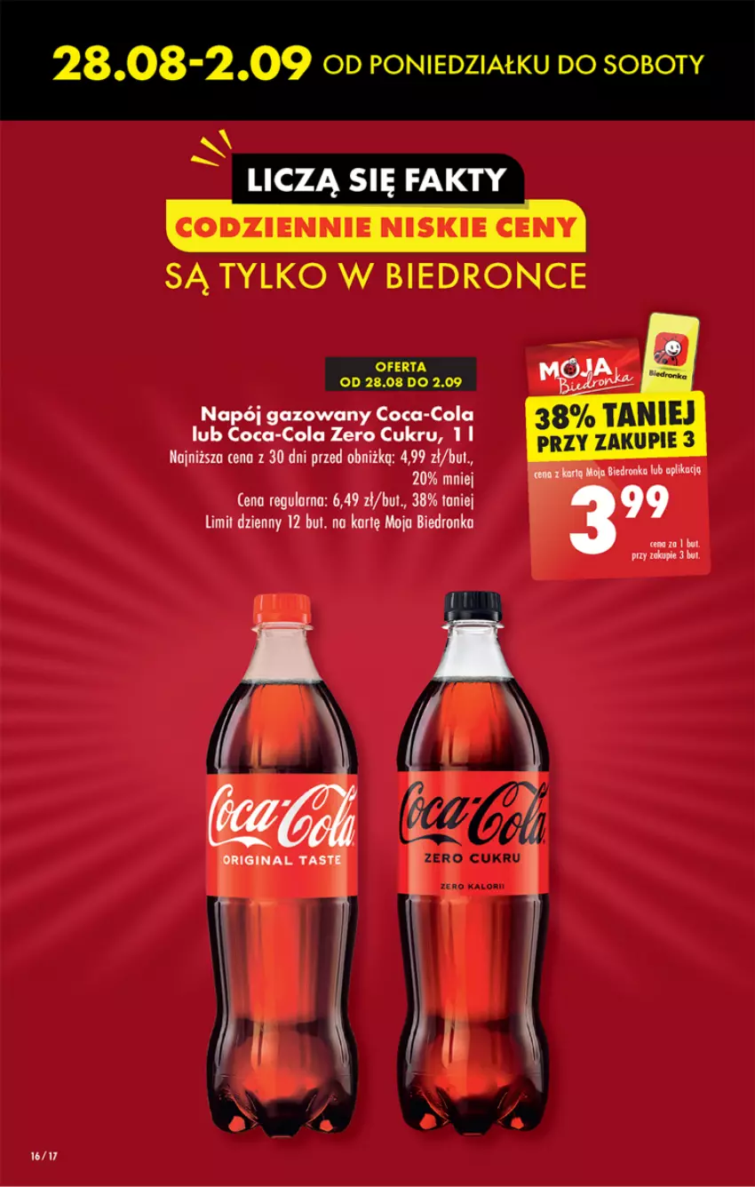 Gazetka promocyjna Biedronka - Od poniedzialku - ważna 28.08 do 02.09.2023 - strona 16 - produkty: Coca-Cola, Dron, Gin, LG, Napój, Napój gazowany