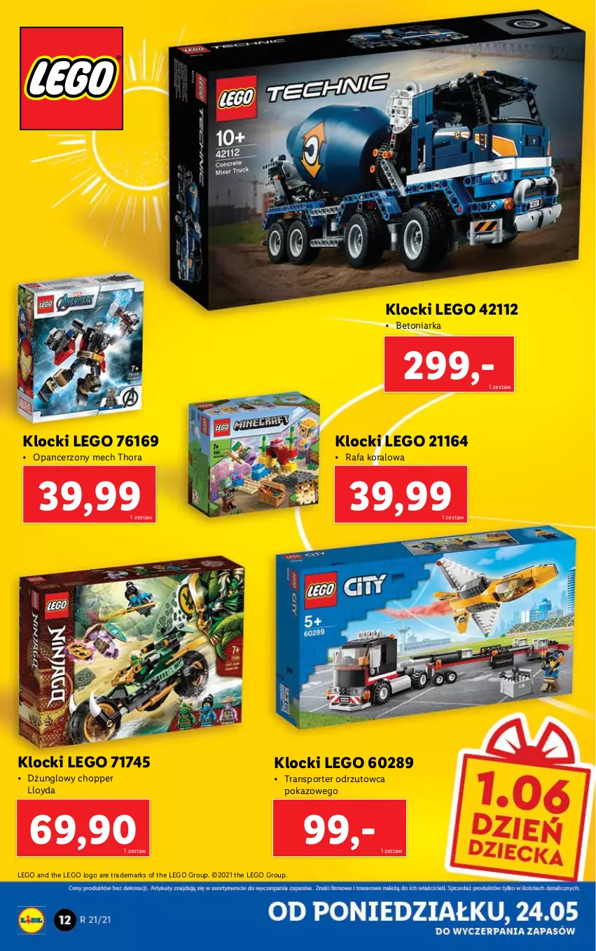 Gazetka promocyjna Lidl - GAZETKA - ważna 24.05 do 29.05.2021 - strona 12 - produkty: Fa, Klocki, LEGO, Loyd, Por, Sport, Tran