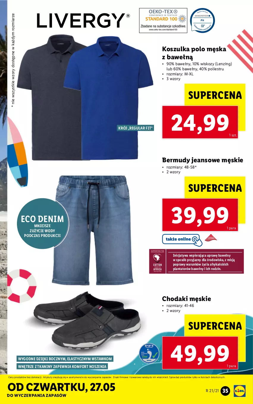 Gazetka promocyjna Lidl - GAZETKA - ważna 24.05 do 29.05.2021 - strona 35 - produkty: Bermudy, Kosz, Koszulka