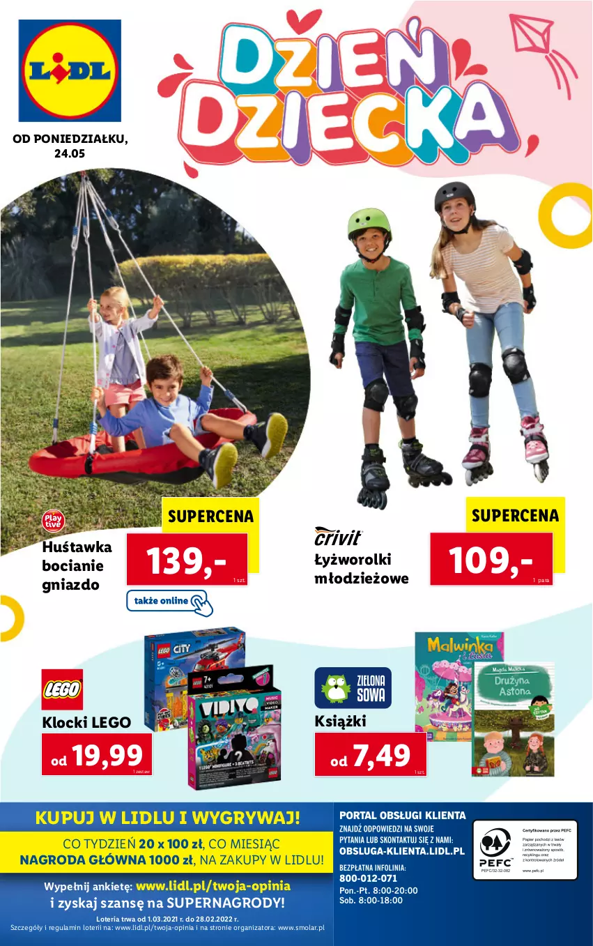 Gazetka promocyjna Lidl - GAZETKA - ważna 24.05 do 29.05.2021 - strona 50 - produkty: Gry, Huśtawka, Klocki, LEGO, Mola, Rolki