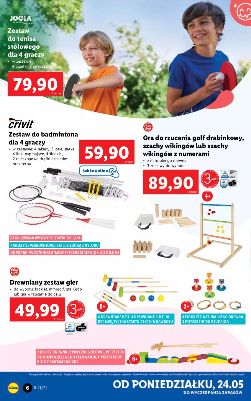 Gazetka promocyjna Lidl - GAZETKA - ważna 24.05 do 29.05.2021 - strona 6 - produkty: Cień, Gra, Gry, Kije, Por, Siatka, Sok, Szachy, Teleskop, Torba