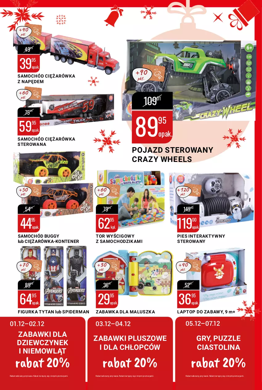 Gazetka promocyjna Bi1 - Świąteczny czas - ważna 01.12 do 07.12.2021 - strona 11 - produkty: Chodzik, Gry, Pojazd, Puzzle, Samochód, Spiderman, Tera, Top, Tor wyścigowy, Tytan, Zabawka