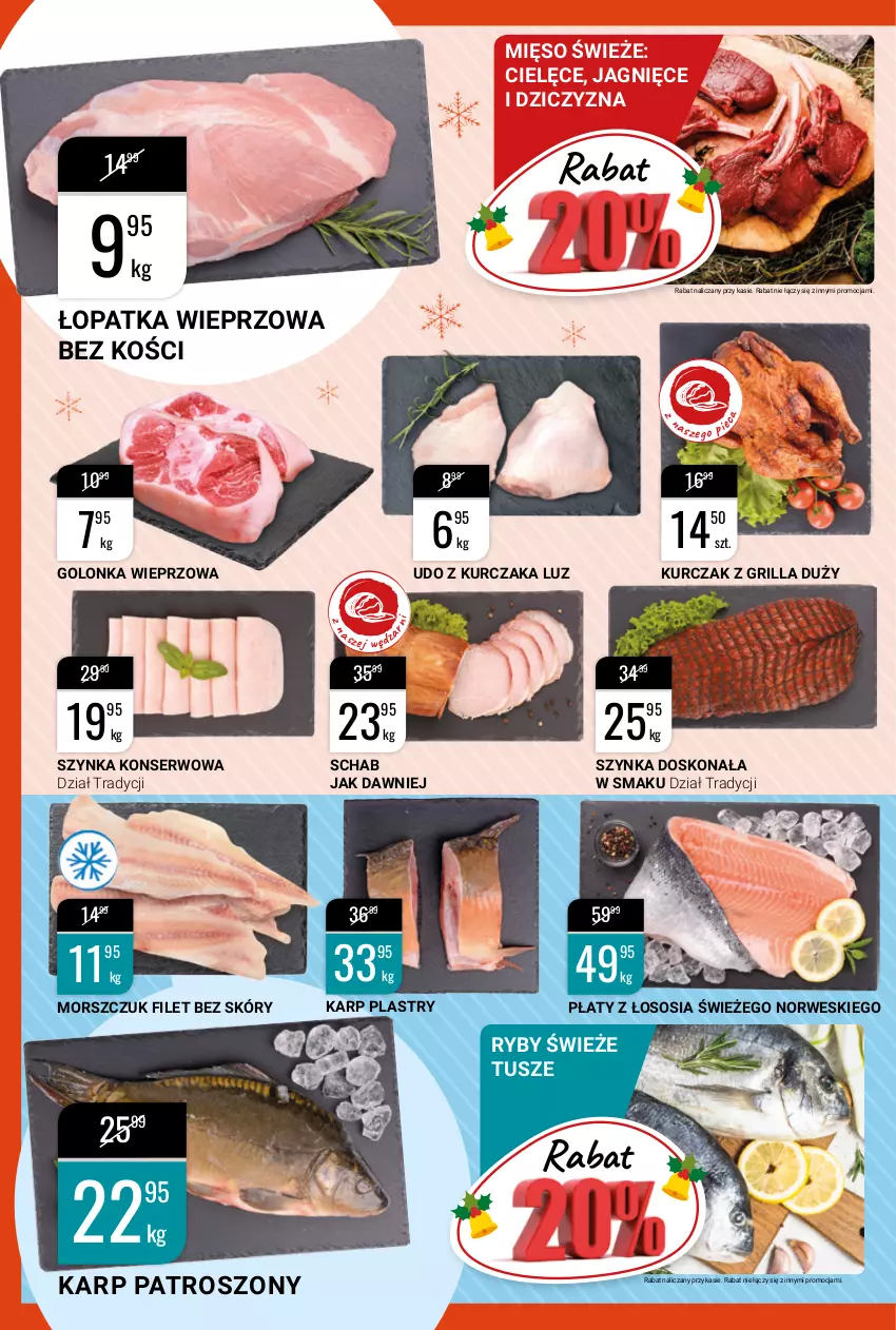 Gazetka promocyjna Bi1 - Świąteczny czas - ważna 01.12 do 07.12.2021 - strona 2 - produkty: Dziczyzna, Golonka wieprzowa, Grill, Karp, Kurczak, Mięso, Ser, Sos, Szynka, Szynka konserwowa, Tusz, Udo z kurczaka