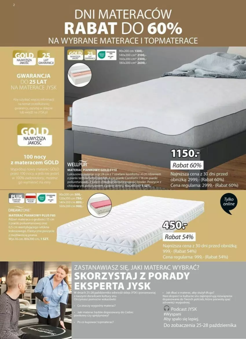 Gazetka promocyjna Jysk - ważna 25.10 do 05.11.2023 - strona 12 - produkty: DX2, Fa, Materac, Sok, Tera, Top