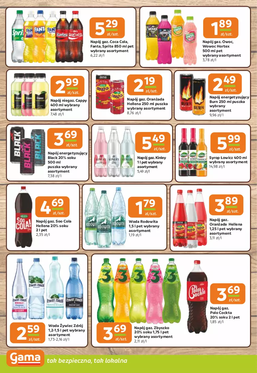 Gazetka promocyjna Gama - Gazetka Gama - ważna 26.06 do 08.07.2025 - strona 10 - produkty: Cappy, Fa, Fanta, Hellena, Hortex, Lack, Napój, Oranżada, Piec, Sok, Sprite, Syrop, Woda