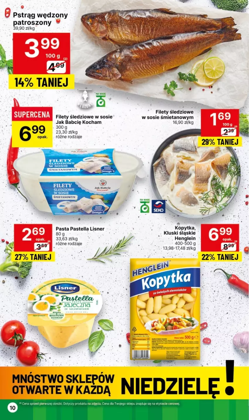 Gazetka promocyjna Delikatesy Centrum - NOWA GAZETKA Delikatesy Centrum od 11 stycznia! 11-17.01.2024 - ważna 11.01 do 17.01.2024 - strona 10 - produkty: Koc, Kopytka, Lisner, Pastella, Pstrąg, Pstrąg wędzony, Sos