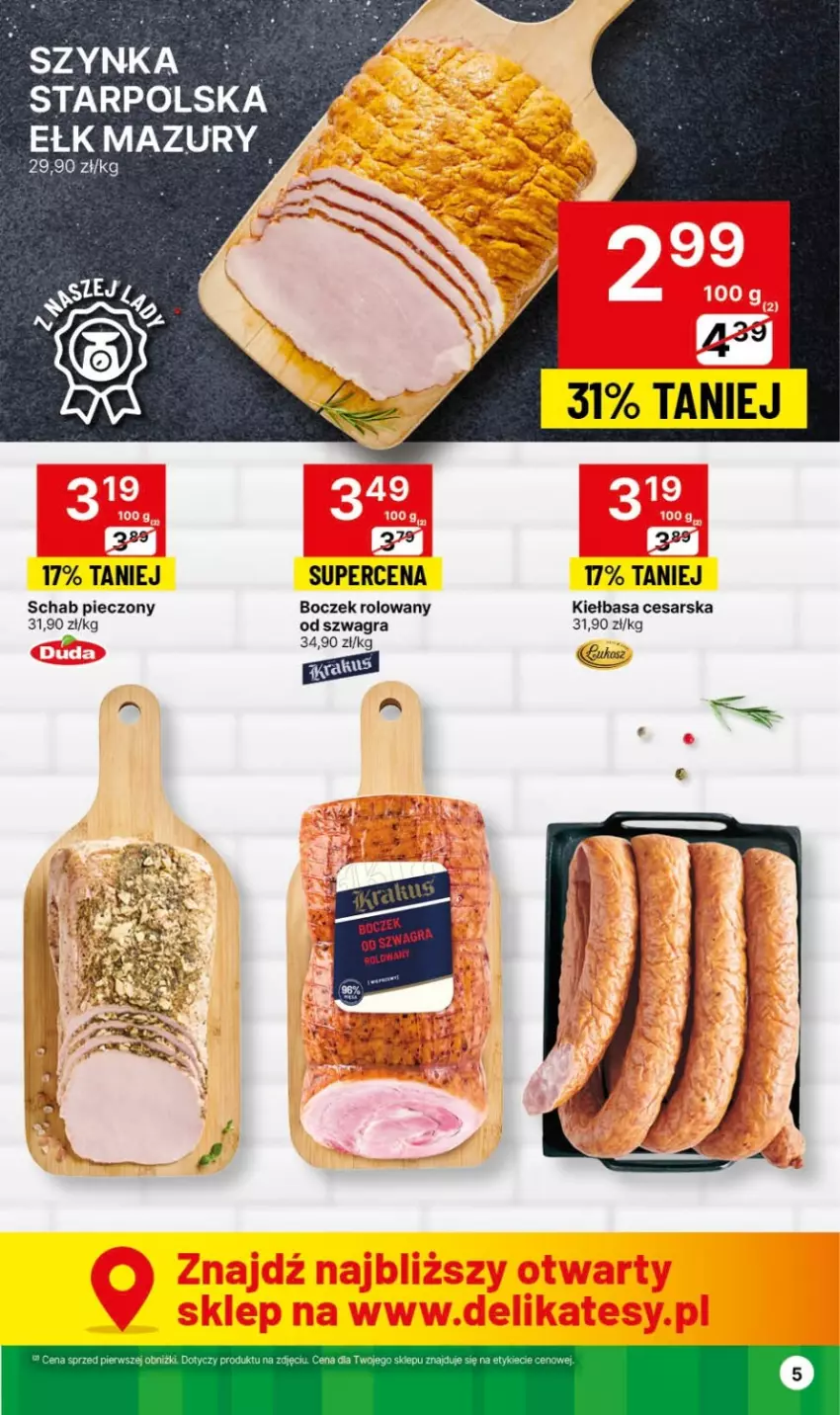 Gazetka promocyjna Delikatesy Centrum - NOWA GAZETKA Delikatesy Centrum od 11 stycznia! 11-17.01.2024 - ważna 11.01 do 17.01.2024 - strona 5 - produkty: Boczek, Gra, Kiełbasa, Piec, Schab pieczony