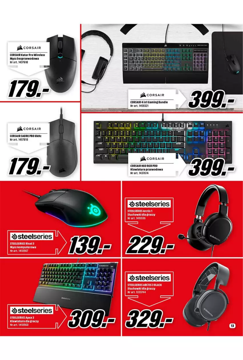 Gazetka promocyjna Media Markt - Gazetka Media Markt - ważna 04.01 do 31.01.2022 - strona 13 - produkty: Klawiatura, Mysz, Mysz bezprzewodowa, Ser