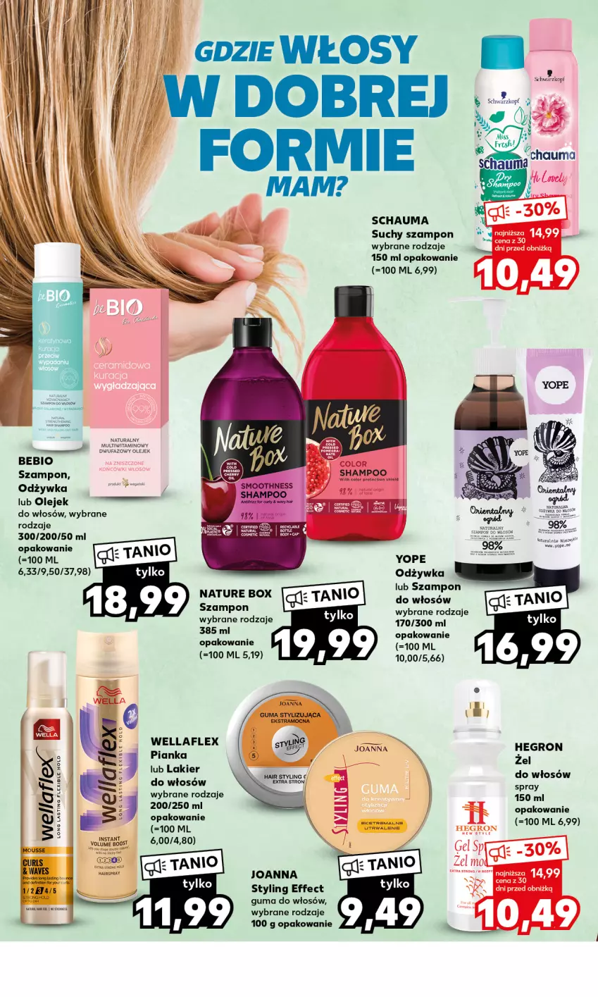 Gazetka promocyjna Kaufland - Mocny Start - ważna 23.10 do 25.10.2023 - strona 16 - produkty: Fa, Hegron, Joanna, Joanna styling, Lakier, Lakier do włosów, Nature Box, Odżywka, Olej, Schauma, Suchy szampon, Szampon, Wella, Wellaflex, Yope