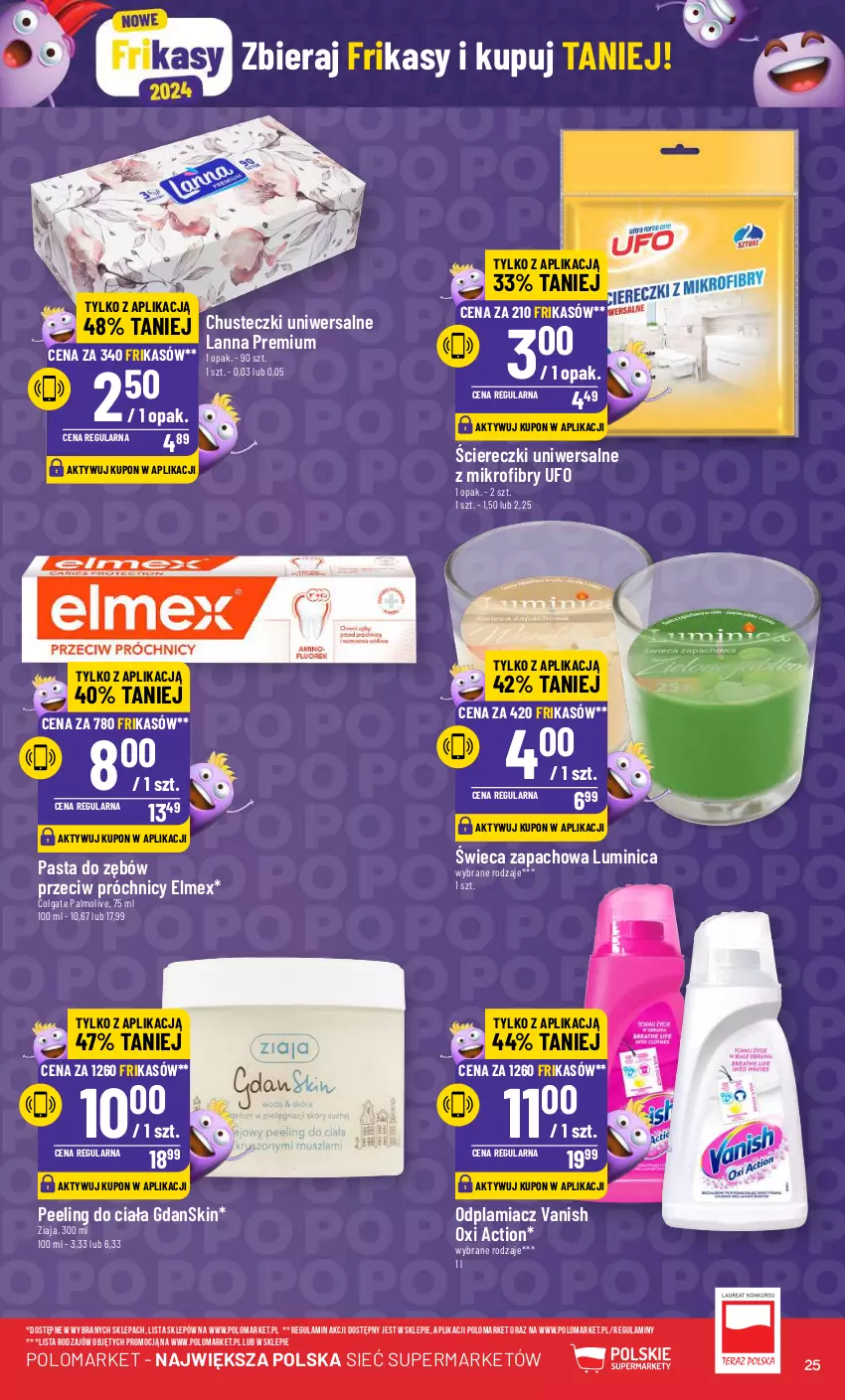 Gazetka promocyjna PoloMarket - Gazetka pomocyjna - ważna 31.01 do 06.02.2024 - strona 25 - produkty: Chusteczki, Colgate, Elmex, LG, Odplamiacz, Palmolive, Pasta do zębów, Peeling, Vanish, Ziaja