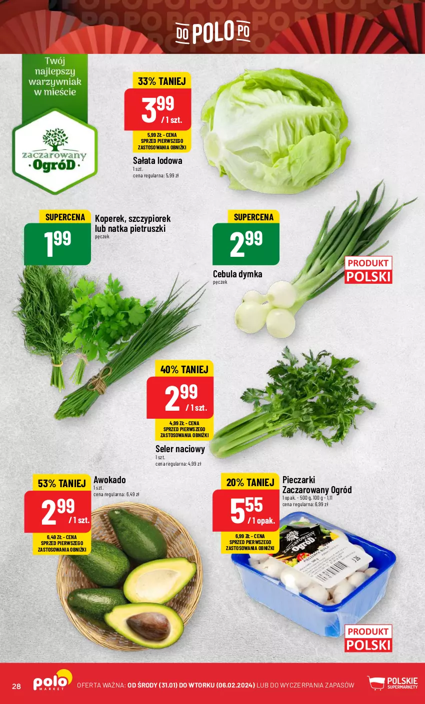 Gazetka promocyjna PoloMarket - Gazetka pomocyjna - ważna 31.01 do 06.02.2024 - strona 28 - produkty: Cebula, Natka pietruszki, Ogród, Piec, Sałat, Sałata lodowa, Seler naciowy