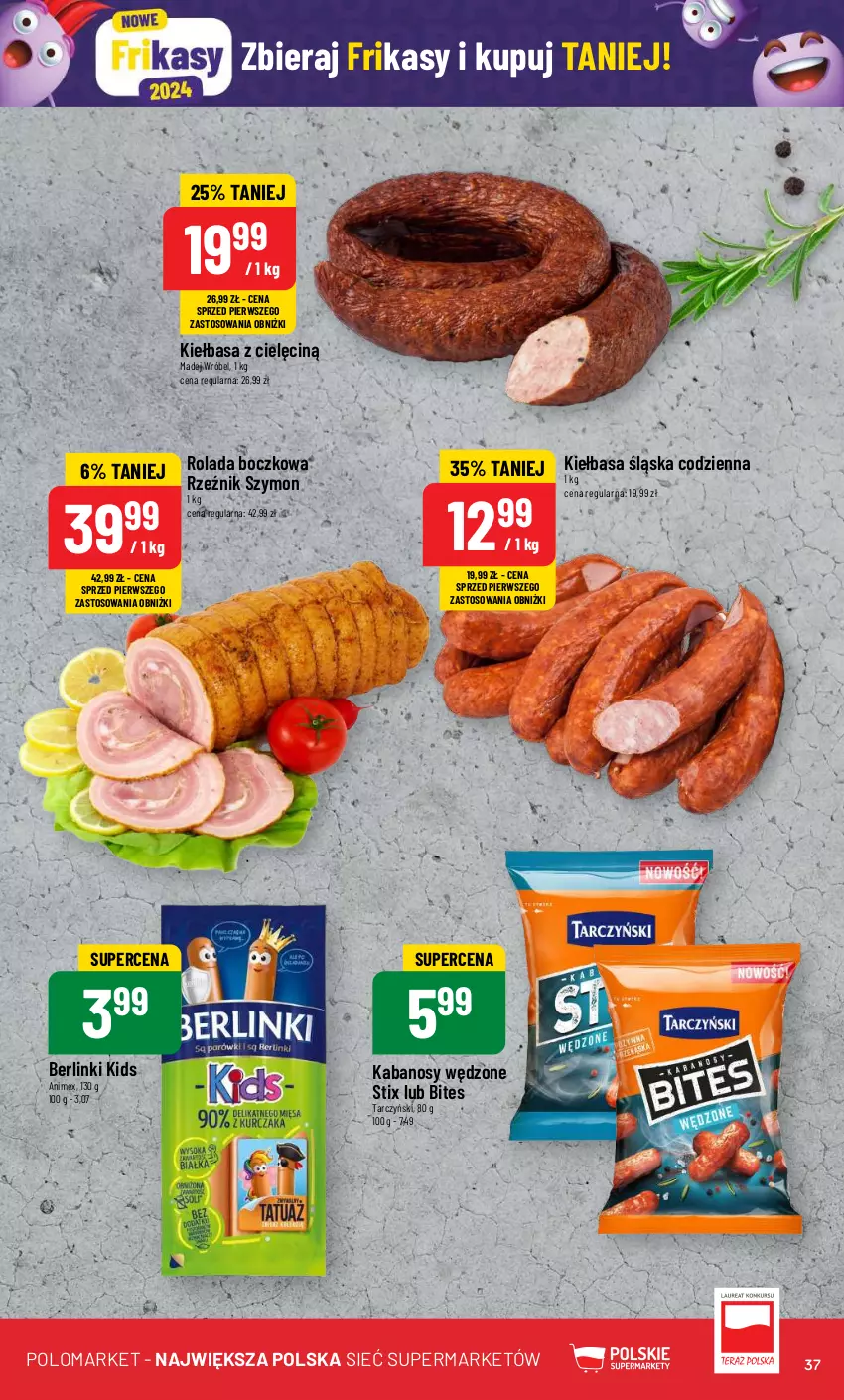 Gazetka promocyjna PoloMarket - Gazetka pomocyjna - ważna 31.01 do 06.02.2024 - strona 37 - produkty: Berlinki, Kabanos, Kiełbasa, Madej Wróbel, Rolada, Tarczyński