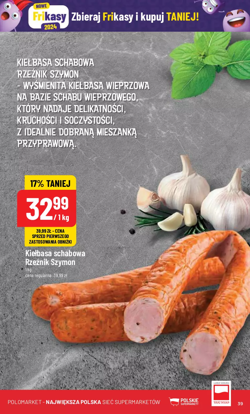 Gazetka promocyjna PoloMarket - Gazetka pomocyjna - ważna 31.01 do 06.02.2024 - strona 39 - produkty: Kiełbasa, Kiełbasa schabowa