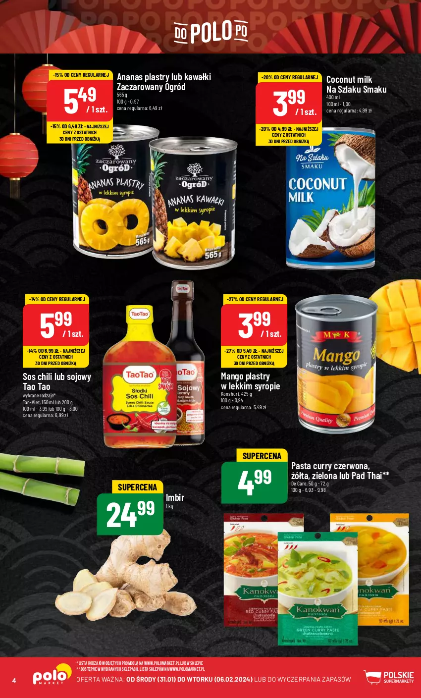 Gazetka promocyjna PoloMarket - Gazetka pomocyjna - ważna 31.01 do 06.02.2024 - strona 4 - produkty: Ananas, Imbir, Kawa, Mango, Ogród, Sos, Syrop