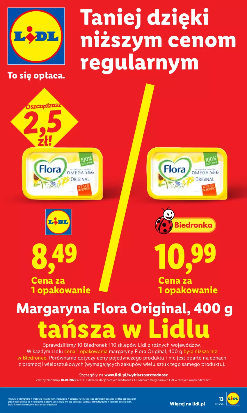 Gazetka promocyjna Lidl - Gazetka ważna od 16.04 do 18.04 - ważna 16.04 do 18.04.2026 - strona 13 - produkty: Dron, Flora, Gin, Margaryna, Por