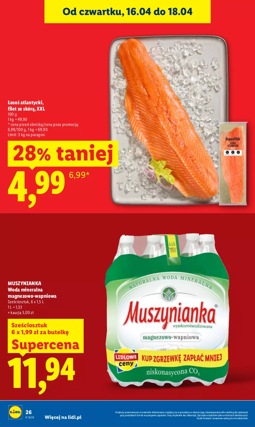 Gazetka promocyjna Lidl - Gazetka ważna od 16.04 do 18.04 - ważna 16.04 do 18.04.2026 - strona 26 - produkty: Magnez, Mus, Muszynianka, Woda, Woda mineralna