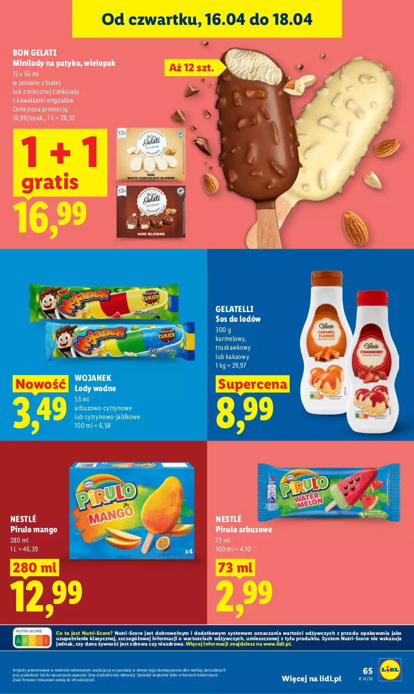 Gazetka promocyjna Lidl - Gazetka ważna od 16.04 do 18.04 - ważna 16.04 do 18.04.2026 - strona 65 - produkty: Arbuz, Gra, Kakao, Kawa, Lody, Mango, Nestlé, Sos
