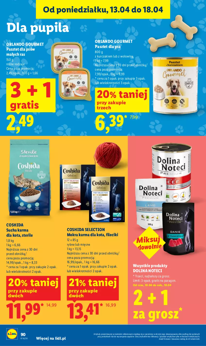 Gazetka promocyjna Lidl - Gazetka ważna od 16.04 do 18.04 - ważna 16.04 do 18.04.2026 - strona 90 - produkty: Gra, Kurczak, Mokra karma, Pasztet, Sucha karma