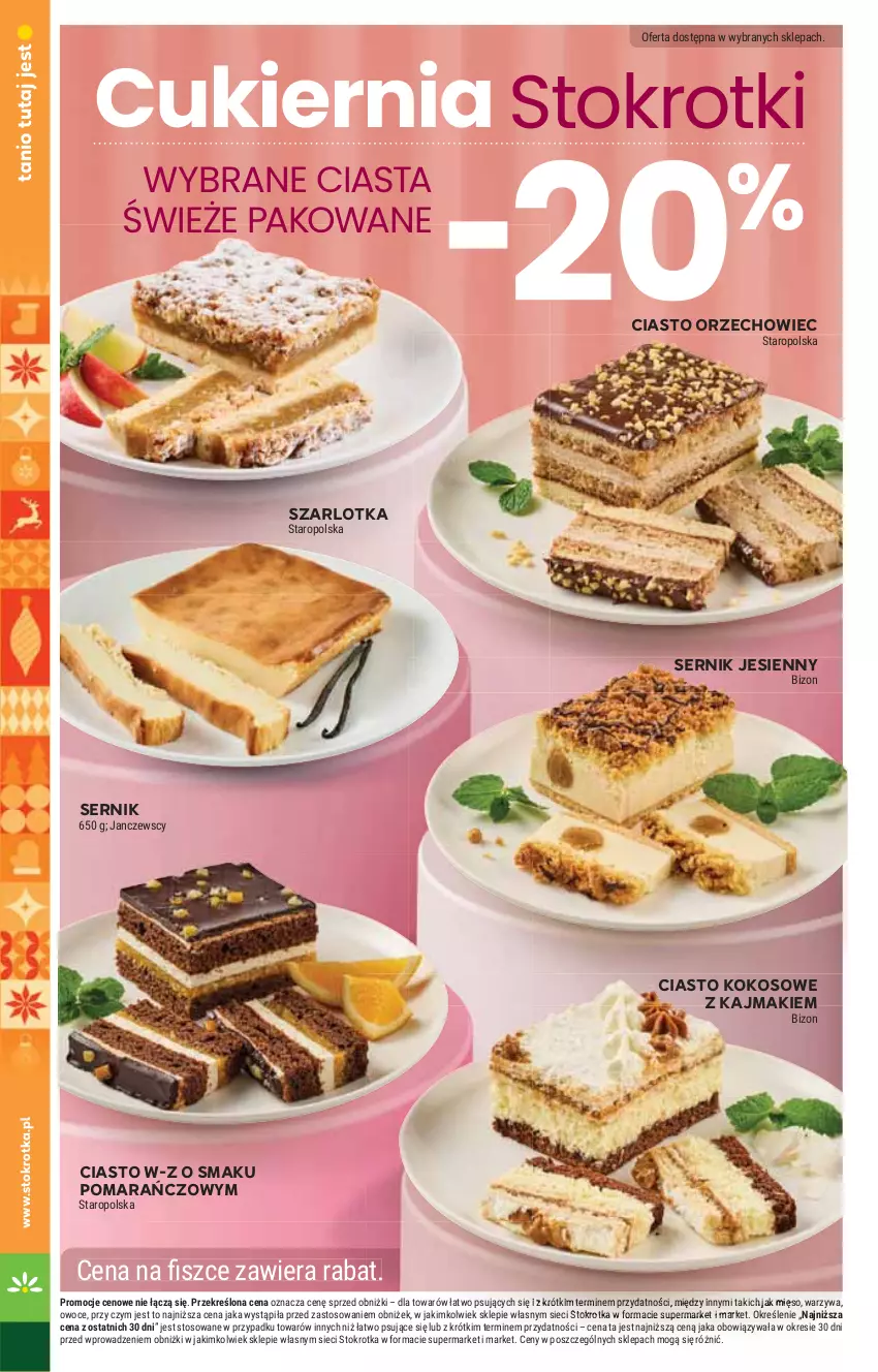 Gazetka promocyjna Stokrotka - Supermarket - ważna 27.11 do 03.12.2025 - strona 24 - produkty: Cukier, Kokos, Mięso, Owoce, Ser, Szarlotka, Warzywa