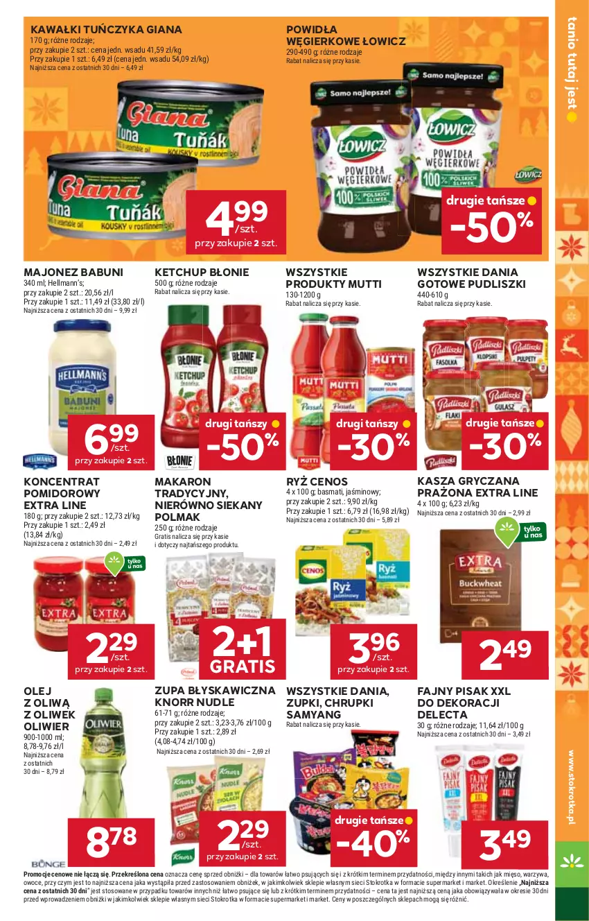 Gazetka promocyjna Stokrotka - Supermarket - ważna 27.11 do 03.12.2025 - strona 27 - produkty: Babuni, Cenos, Chrupki, Dania gotowe, Delecta, Fa, Gra, Gry, Hellmann’s, Kasza, Kasza gryczana, Kawa, Ketchup, Knorr, Koncentrat pomidorowy, Majonez, Makaron, Mięso, Olej, Olma, Owoce, Pudliszki, Ryż, Tuńczyk, Warzywa, Zupa