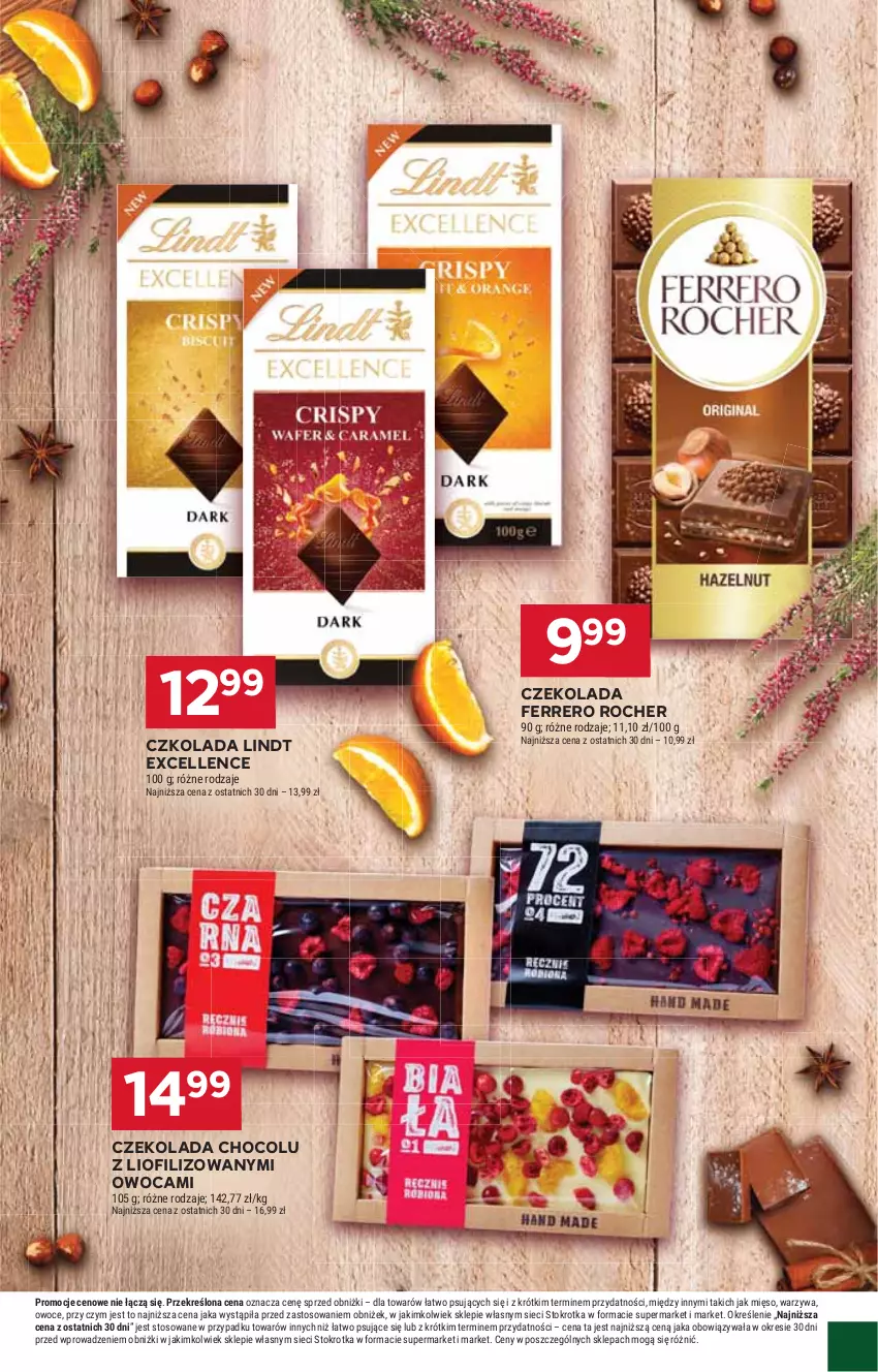 Gazetka promocyjna Stokrotka - Supermarket - ważna 27.11 do 03.12.2025 - strona 29 - produkty: Czekolada, Ferrero, Ferrero Rocher, Lindt, Mięso, Owoce, Warzywa