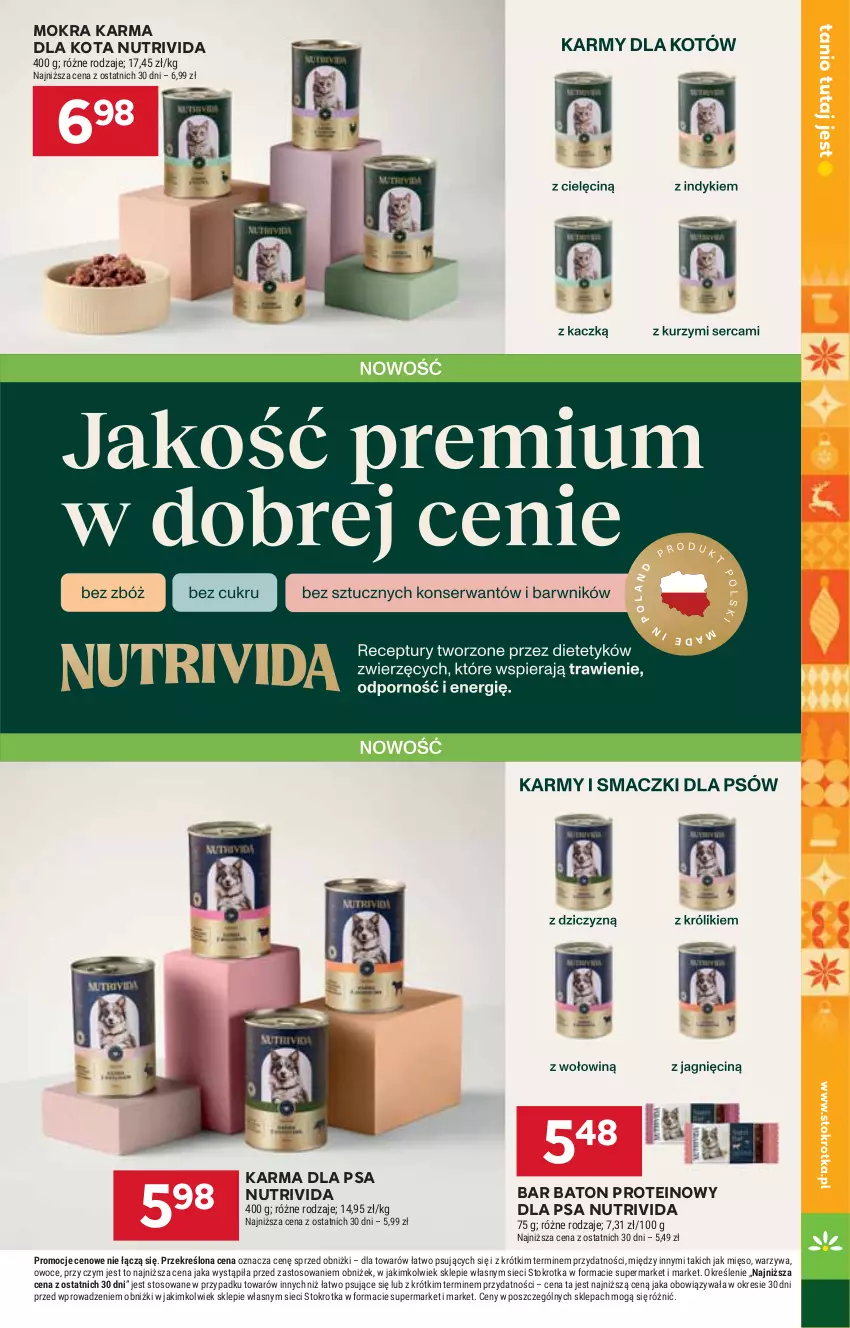 Gazetka promocyjna Stokrotka - Supermarket - ważna 27.11 do 03.12.2025 - strona 52 - produkty: Baton, Mięso, Mokra karma, Owoce, Warzywa