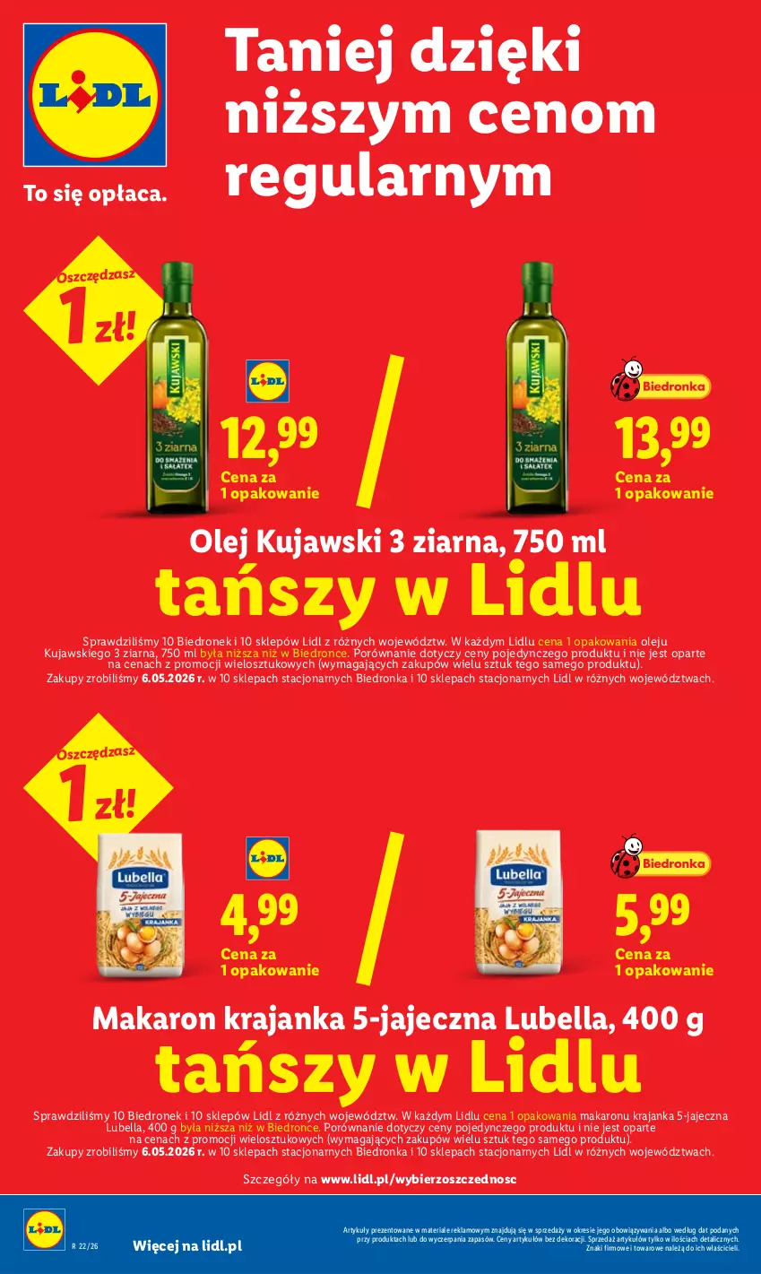Gazetka promocyjna Lidl - Gazetka ważna od 25.05 do 27.05 - ważna 25.05 do 27.05.2026 - strona 26 - produkty: Bell, Bella, Dron, Kujawski, Lubella, Makaron, Olej, Por