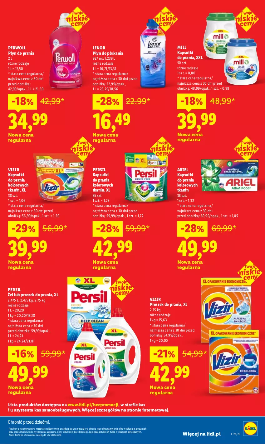 Gazetka promocyjna Lidl - Gazetka ważna od 25.05 do 27.05 - ważna 25.05 do 27.05.2026 - strona 3 - produkty: Ariel, Kapsułki do prania, Lenor, Persil, Perwoll, Płyn do płukania, Płyn do prania, Proszek do prania, Vizir