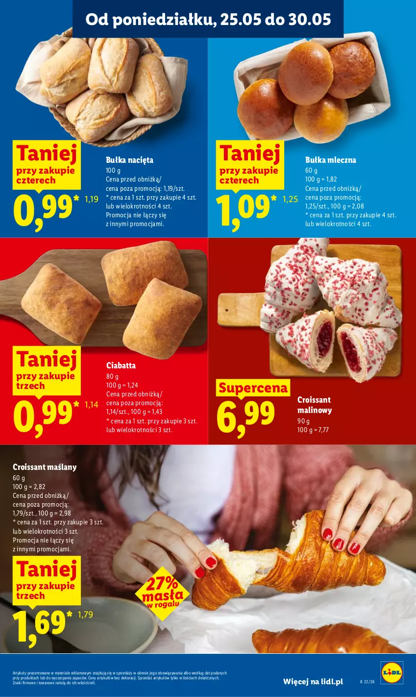 Gazetka promocyjna Lidl - Gazetka ważna od 25.05 do 27.05 - ważna 25.05 do 27.05.2026 - strona 47 - produkty: Bułka, Ciabatta, Croissant, Rogal