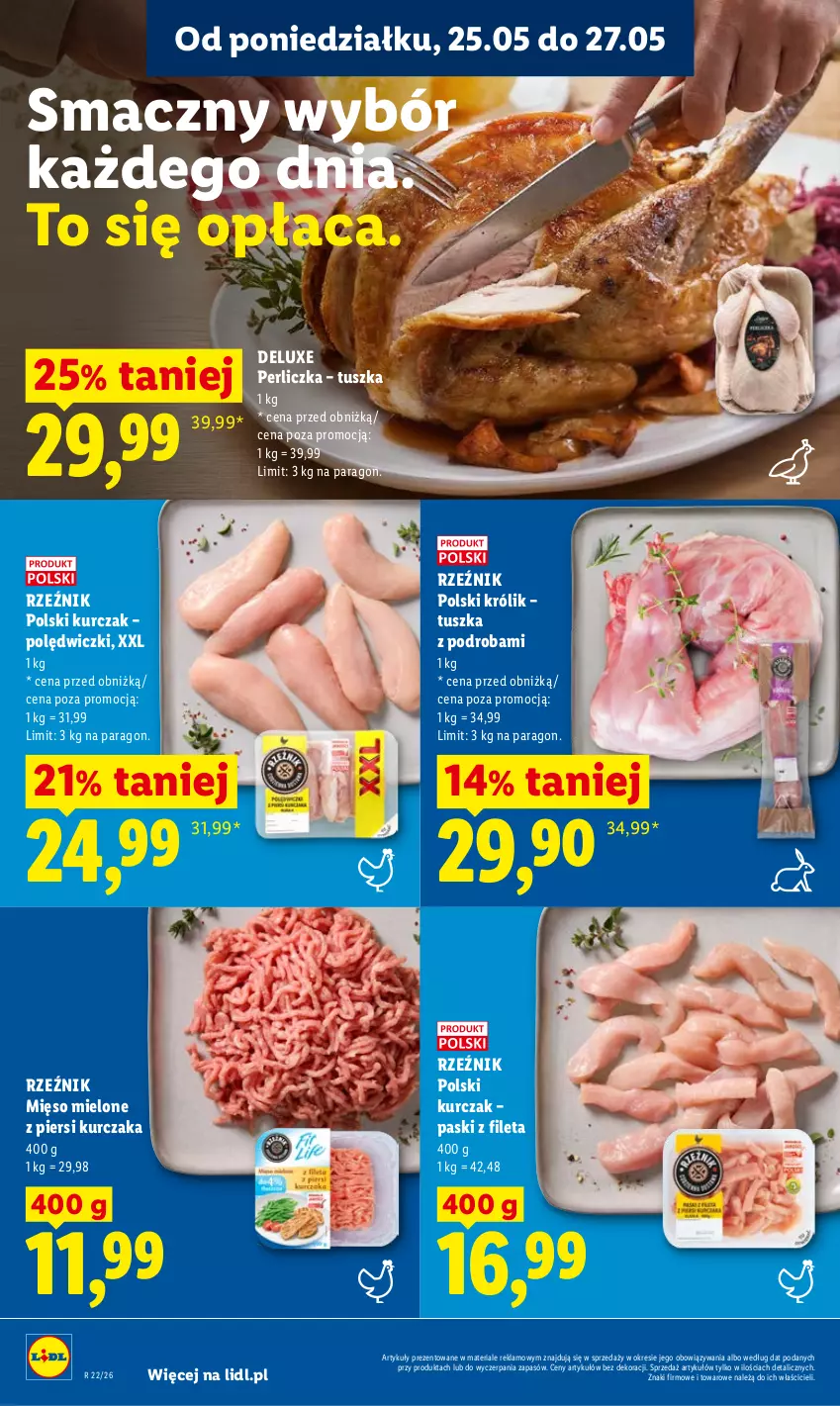 Gazetka promocyjna Lidl - Gazetka ważna od 25.05 do 27.05 - ważna 25.05 do 27.05.2026 - strona 48 - produkty: Królik, Kurczak, Mięso, Mięso mielone, Perliczka, Tusz