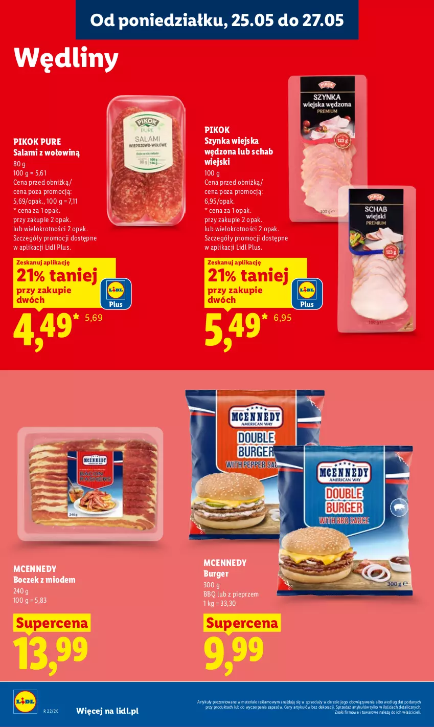 Gazetka promocyjna Lidl - Gazetka ważna od 25.05 do 27.05 - ważna 25.05 do 27.05.2026 - strona 50 - produkty: Boczek, Burger, Pieprz, PIKOK, Pur, Salami, Szynka