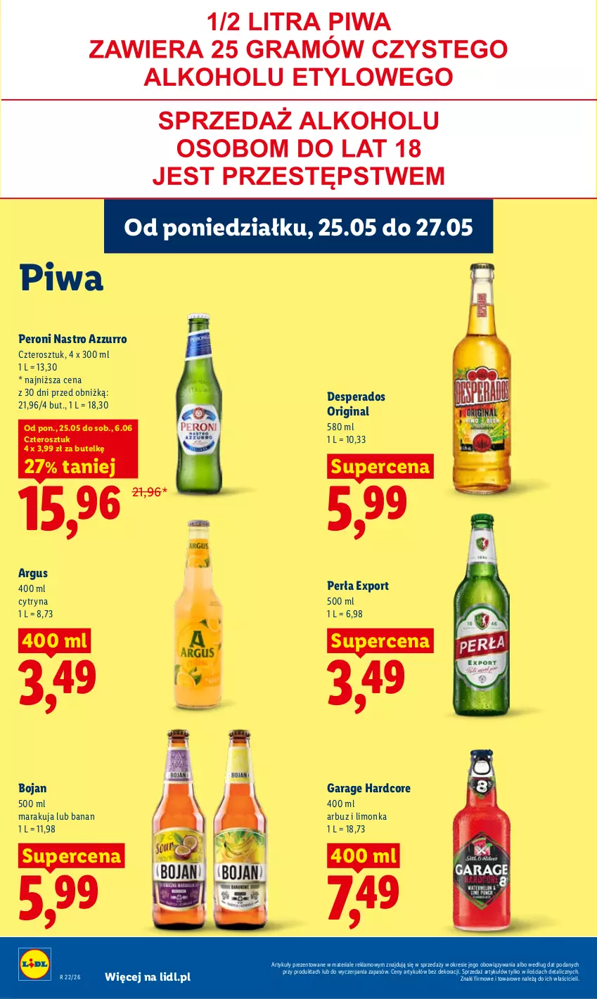 Gazetka promocyjna Lidl - Gazetka ważna od 25.05 do 27.05 - ważna 25.05 do 27.05.2026 - strona 74 - produkty: Arbuz, Desperados, Gin, Limonka, Perła, Piwa, Por