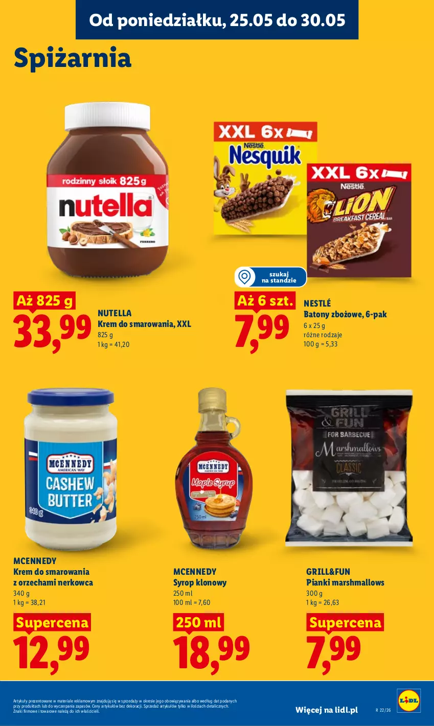 Gazetka promocyjna Lidl - Gazetka ważna od 25.05 do 27.05 - ważna 25.05 do 27.05.2026 - strona 85 - produkty: Baton, Grill, Mars, Marshmallows, Nestlé, Nutella, Syrop