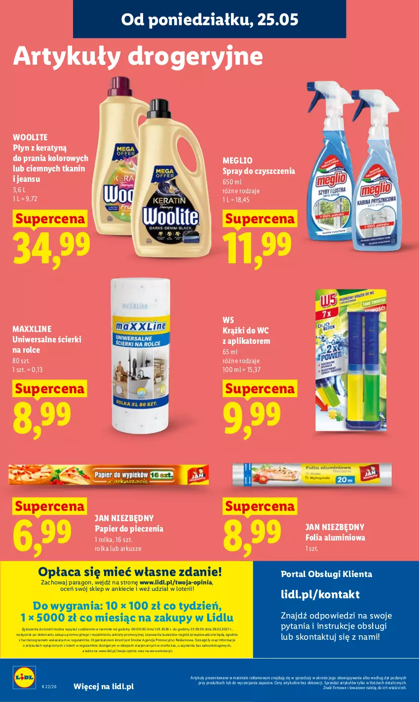 Gazetka promocyjna Lidl - Gazetka ważna od 25.05 do 27.05 - ważna 25.05 do 27.05.2026 - strona 94 - produkty: Folia aluminiowa, Gra, Jan Niezbędny, Laur, Mola, Papier, Papier do pieczenia, Piec, Por, Portal, Spray do czyszczenia, Woolite