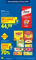 Gazetka promocyjna Lidl - Gazetka ważna od 25.05 do 27.05 - Gazetka - ważna od 27.05 do 27.05.2026 - strona 22 - produkty: Kawa ziarnista, Kawa, Lipton, Segafredo
