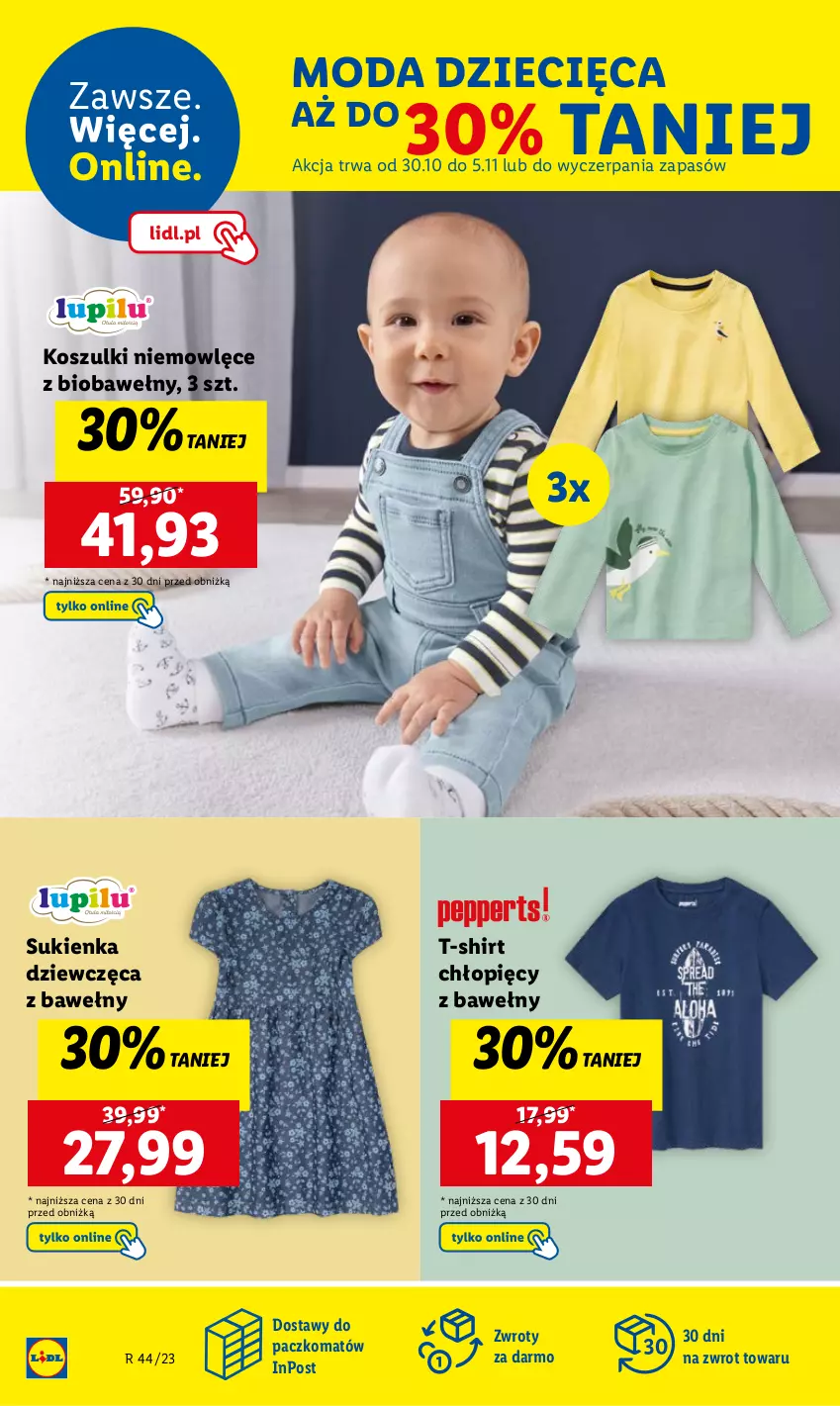 Gazetka promocyjna Lidl - GAZETKA - ważna 30.10 do 04.11.2023 - strona 12 - produkty: Dzieci, Kosz, Moda, Sukienka, T-shirt