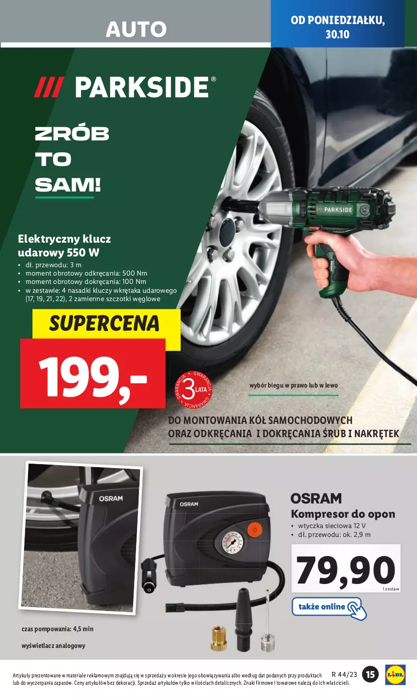 Gazetka promocyjna Lidl - GAZETKA - ważna 30.10 do 04.11.2023 - strona 19 - produkty: Klucz udarowy, Kompresor, Wkręt